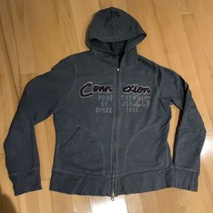 EUC Jacob Connexion Full Zip Grey Hoodie - size XL